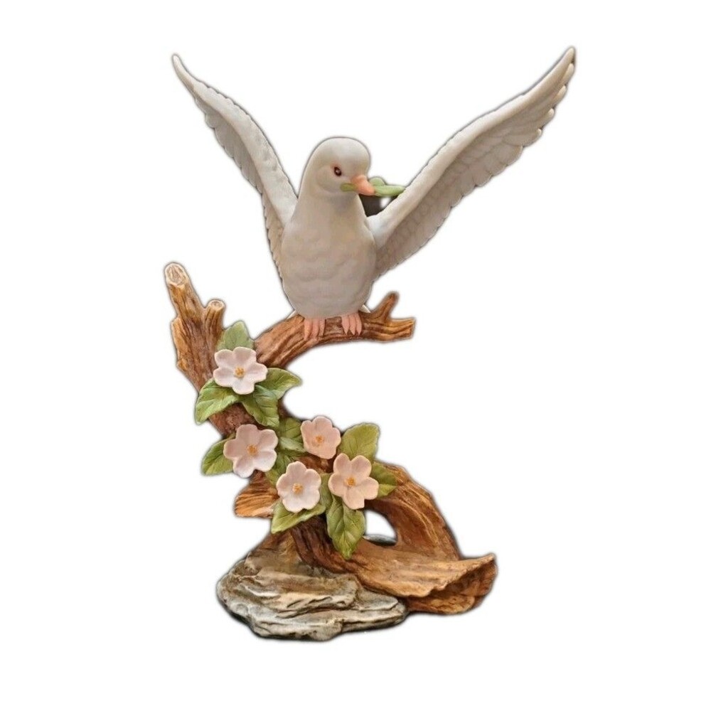 Home Interiors Promise 11318-01 Dove Perched Masterpiece Porcelain Vtg 2001